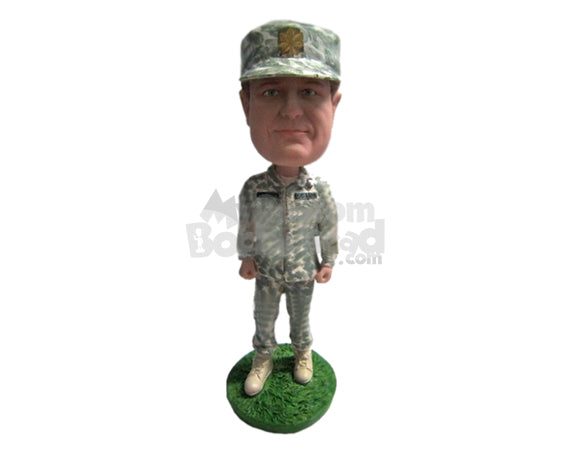 Custom Bobblehead Senior Army Officer In Army Uniform With Heavy Boots - Careers & Professionals Arm Forces Personalized Bobblehead & Cake Topper Custom Bobblehead Senior Army Officer In Army Uniform With Heavy Boots - Careers & Professionals Arm Forces Personalized Bobblehead & Cake Topper